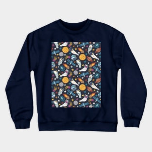 Birds In Space pattern Crewneck Sweatshirt